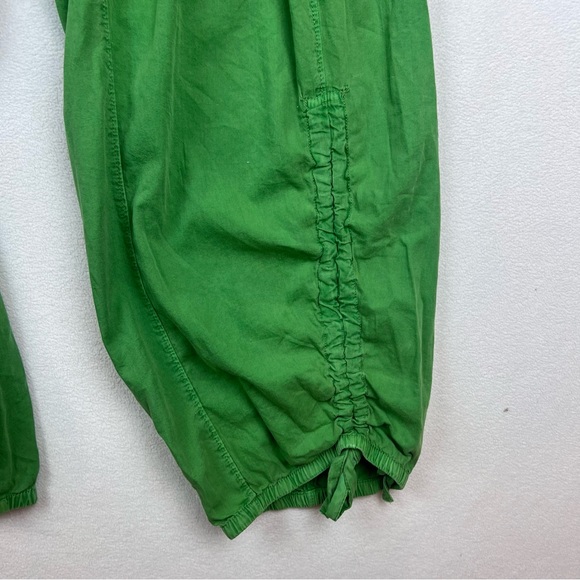 Free People Hadley Poplin Pants Size Medium Oversized Kelly Green Lightweight - Picture 6 of 9